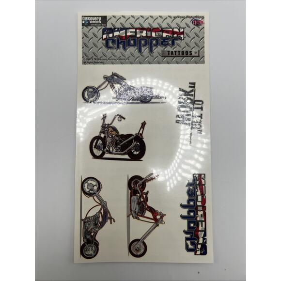 Neo Discovery American Chopper Motorcycle Temporary Tattoos Harley 5 Sheets - Picture 6 of 15
